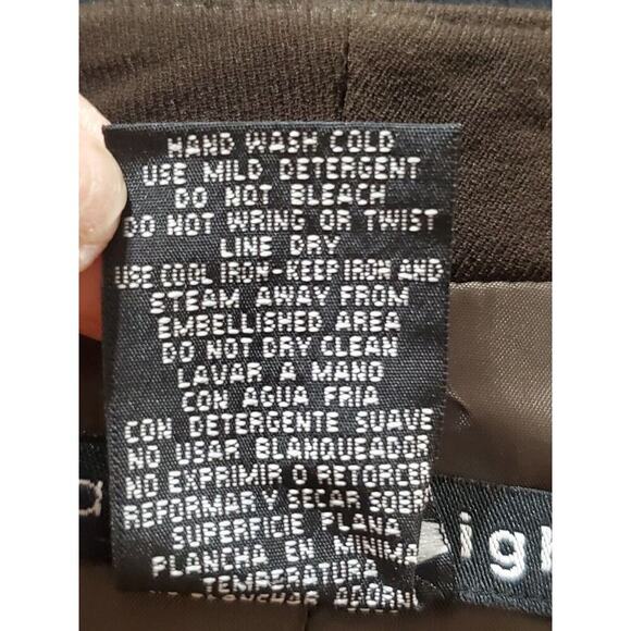 Madison Leigh Women's Brown Long Sleeve Embroidered Lined Open Front Jacket 10 - Picture 10 of 12